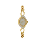 Sonata White Dial Golden Metal Strap Watch - 8069YM01