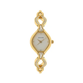 Sonata White Dial Golden Metal Strap Watch - 8063YM03