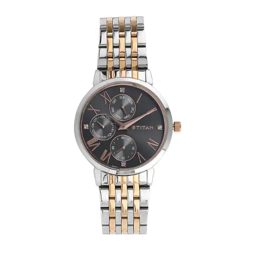 Titan Workwear Watch with Anthracite Dial & Stainless Steel Strap - 2569KM03 - KRISHNA WATCH COMPANY