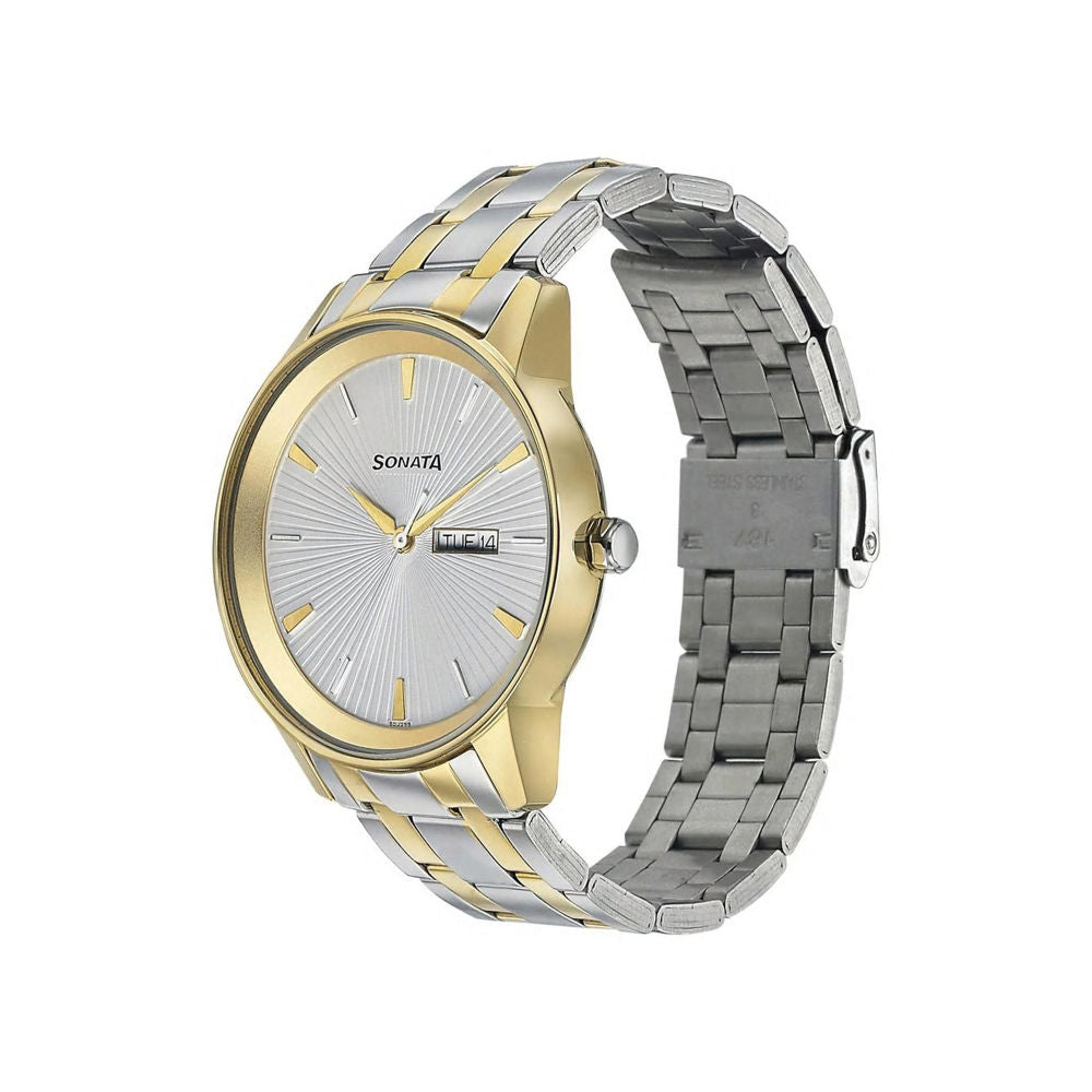 Sonata Wedding Edition - Silver Dial Bimetal Strap Watch - 7133BM01 - KRISHNA WATCH COMPANY