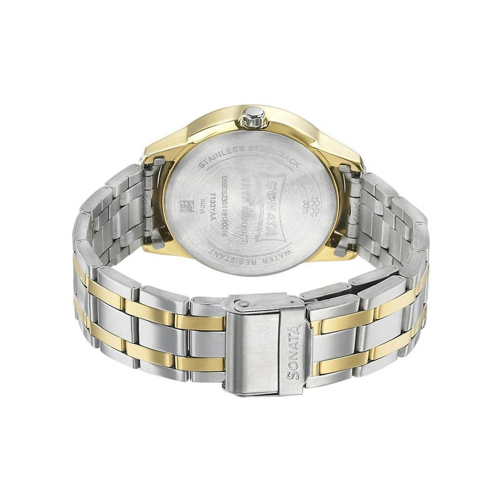 Sonata Wedding Edition - Silver Dial Bimetal Strap Watch - 7133BM01 - KRISHNA WATCH COMPANY