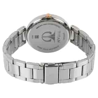 Titan Workwear Watch with Rose Gold Dial & Stainless Steel Strap - 2480KM01 - KRISHNA WATCH COMPANY