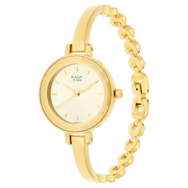 TITAN Raga Viva Champagne Dial Metal Strap Watch 2575YM01(DG578) - KRISHNA WATCH COMPANY