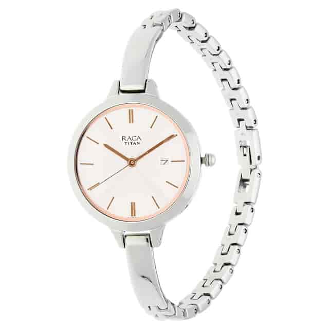 Titan Raga Viva Silver Dial Metal Strap Watch NN2578SM02 - KRISHNA WATCH COMPANY