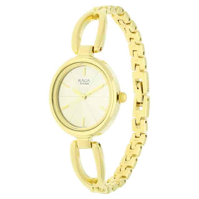 Titan Raga Viva Champagne Dial Metal Strap Watch - 2579YM01 - KRISHNA WATCH COMPANY