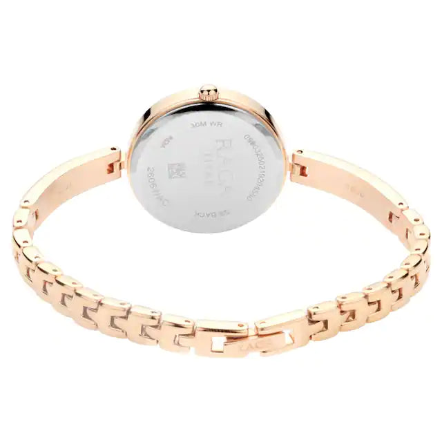 TITAN Raga Viva Rose Gold Dial Metal Strap Watch 2606WM05