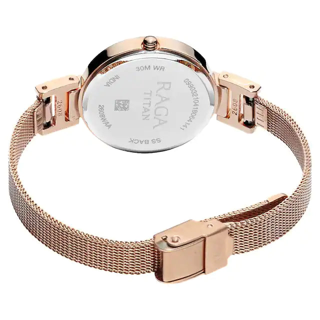 TITAN Raga Viva Anthracite Dial Metal Strap Watch - 2608WM02 - KRISHNA WATCH COMPANY