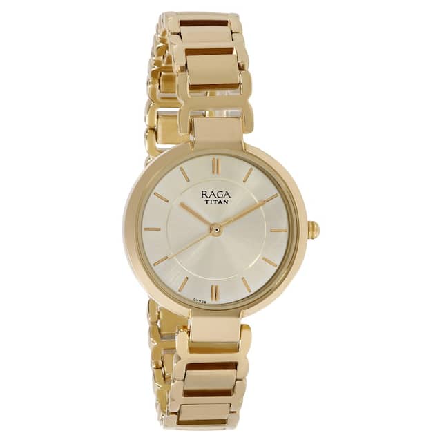 Titan Raga Viva Champagne Dial Metal Strap Watch NN2608YM01 (DH528) - KRISHNA WATCH COMPANY