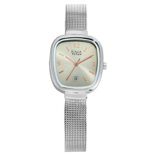 Titan Raga Grey Dial Silver Stainless Steel Strap Watch 2610SM01 / NS2610WM01 / NM2610SM01