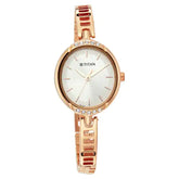 Titan Quartz Analog Silver Dial Metal Strap Watch for Women - 2637WM01
