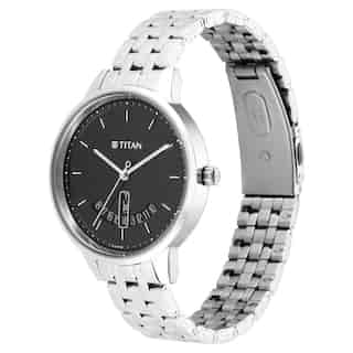 Titan Workwear Watch with Black Dial & Brass Strap 2648SM03 - KRISHNA WATCH COMPANY