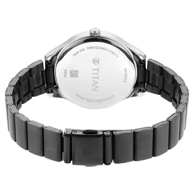TITAN Workwear Silver Dial Grey Stainless Steel Strap Watch NR2649KM01 - KRISHNA WATCH COMPANY