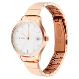 Titan Workwear Silver Dial Rose Gold Stainless Steel Strap Watch - 2649WM01