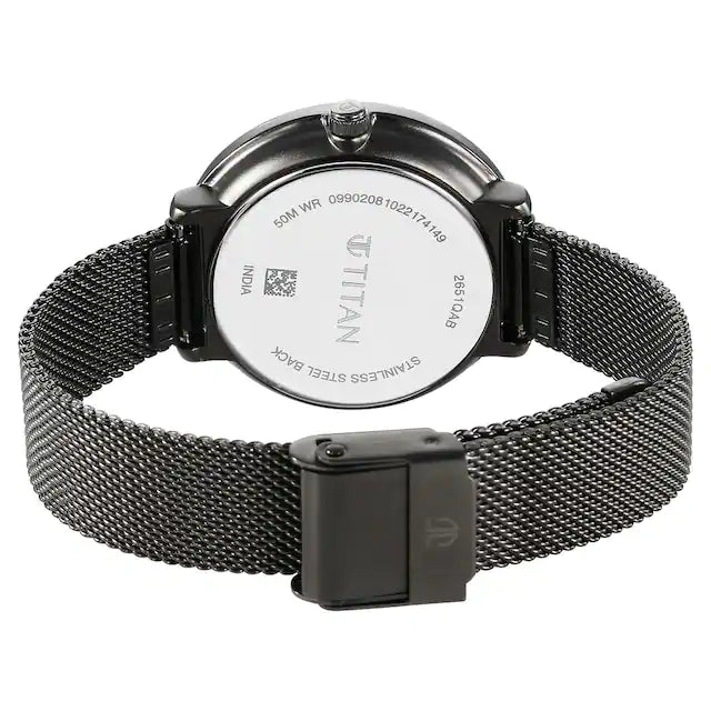 TITAN Neo Grey Dial Stainless Steel Strap Watch for Women - 2651QM01 - KRISHNA WATCH COMPANY