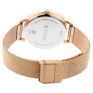 Titan Workwear Watch with Rose Gold Dial Metal Strap - 2652WM01 - KRISHNA WATCH COMPANY