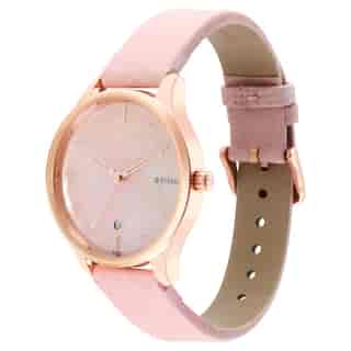 Titan Pastel Dreams Mother Of Pearl Dial Dusty Rose Leather Strap Watch 2670WL02 - KRISHNA WATCH COMPANY