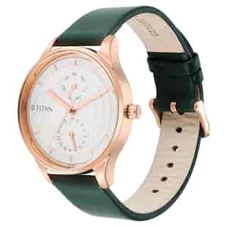Titan Neo Workdays Silver Dial Quartz Multifunction Leather Strap watch for Women NS2670WL05 / 2670WL05 - KRISHNA WATCH COMPANY
