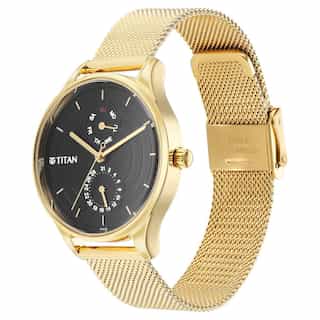 Titan Neo Workdays Black Dial Stainless Steel Strap Watch 2670YM02 - KRISHNA WATCH COMPANY