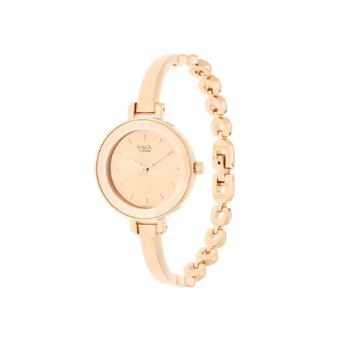 TITAN Raga Viva Rose Gold Dial Metal Strap Watch - 2575WM01 - KRISHNA WATCH COMPANY