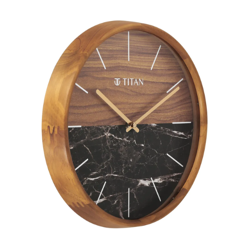 Titan WALL CLOCK with Wood & Stone - W0077WA02 - KRISHNA WATCH COMPANY