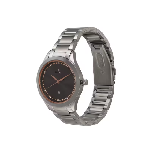 Titan Sparkle Anthracite Dial Analog Date Function Watch 2570SM07 - KRISHNA WATCH COMPANY