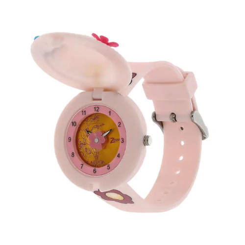 Golden Dial Pink Plastic Strap Watch - 4032PP01 - KRISHNA WATCH COMPANY