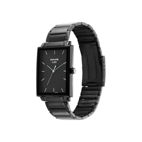 Sonata Sleek Black Dial Analog Watch 7148NM01 - KRISHNA WATCH COMPANY