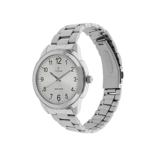 TITAN White Dial Silver Metal Strap Watch NN1585SM04 (DF305) - KRISHNA WATCH COMPANY
