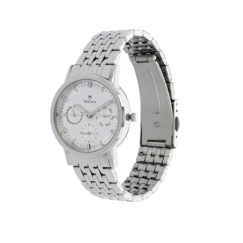 TITAN Silver Dial Silver Stainless Steel Strap Watch NJ2557SM01 (DF444) - KRISHNA WATCH COMPANY