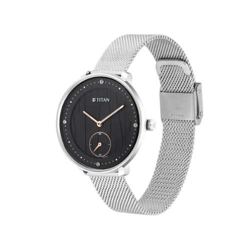 Titan Workwear Watch with Black Dial & Stainless Steel Strap NQ2651SM01 - KRISHNA WATCH COMPANY