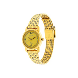 Sonata Champagne Dial Golden Stainless Steel Strap Watch NR87018YM02