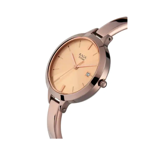 Titan Raga Rose Gold Dial Metal Strap Watch 2578QM01 - KRISHNA WATCH COMPANY