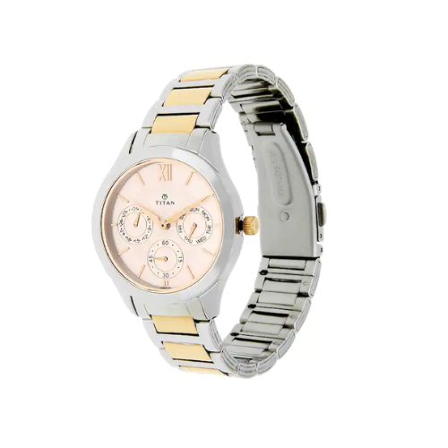 Titan Workwear Watch with Pink Dial & Stainless Steel Strap NQ2570KM01 - KRISHNA WATCH COMPANY