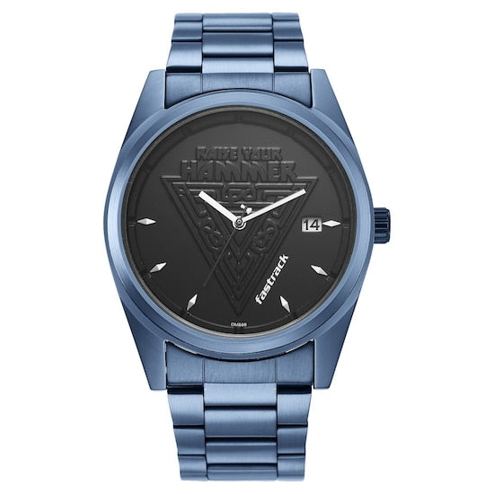 FASTRACK X THOR BLACK DIAL METAL STRAP WATCH - 3285QM02 - KRISHNA WATCH COMPANY