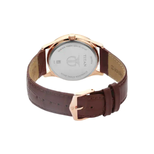 TITAN Black Dial Leather Strap Watch 1823WL01(DJ665) - KRISHNA WATCH COMPANY