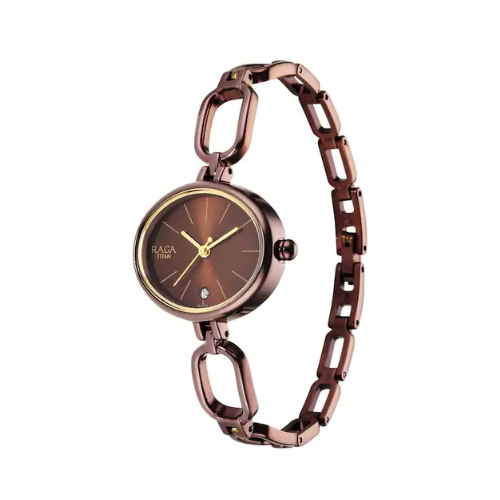 Titan Raga Viva Brown Dial Brown Brass Strap Watch NP2667QM01 - KRISHNA WATCH COMPANY