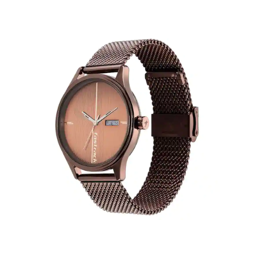 Style up Brown Dial Stainless Steel Strap Watch - 3247QM02 - KRISHNA WATCH COMPANY