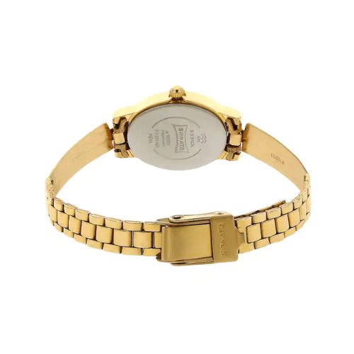 Sonata Champagne Dial Golden Stainless Steel Strap Watch NR8100YM02 - KRISHNA WATCH COMPANY
