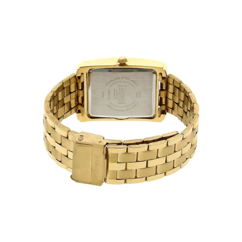 Silver Dial Golden Stainless Steel Strap Watch NR7953YM03 - KRISHNA WATCH COMPANY