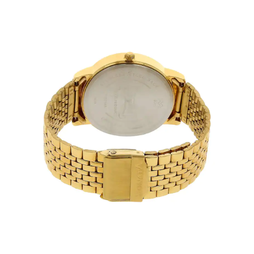 Sonata Champagne Dial Golden Stainless Steel Strap Watch NR77031YM04 - KRISHNA WATCH COMPANY