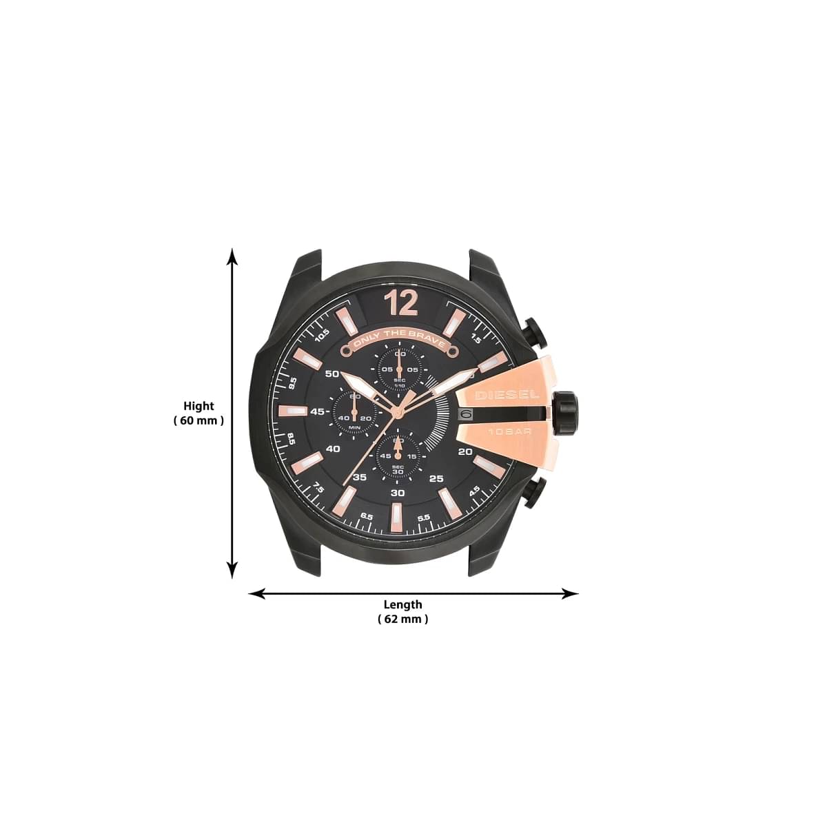 DIESEL MEGA CHIEF MEN BLACK ANALOG WATCH - DZ4309 - KRISHNA WATCH COMPANY