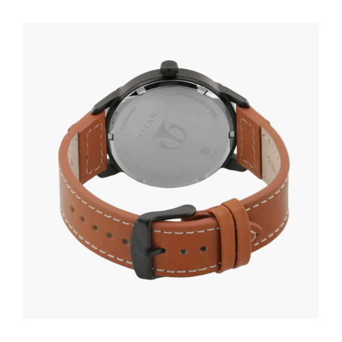 TITAN Blue Dial Brown Leather Strap Watch NN1756NL01 - KRISHNA WATCH COMPANY