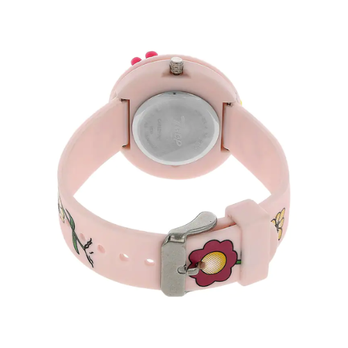 Golden Dial Pink Plastic Strap Watch - 4032PP01 - KRISHNA WATCH COMPANY