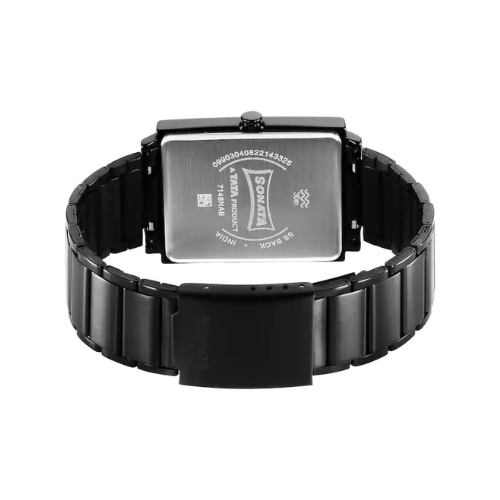 Sonata Sleek Black Dial Analog Watch 7148NM01 - KRISHNA WATCH COMPANY