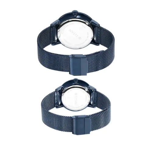 Titan Modern Bandhan Blue Dial Stainless Steel Strap Watch 9400694206QM01 / NS9400694206QM01P - KRISHNA WATCH COMPANY