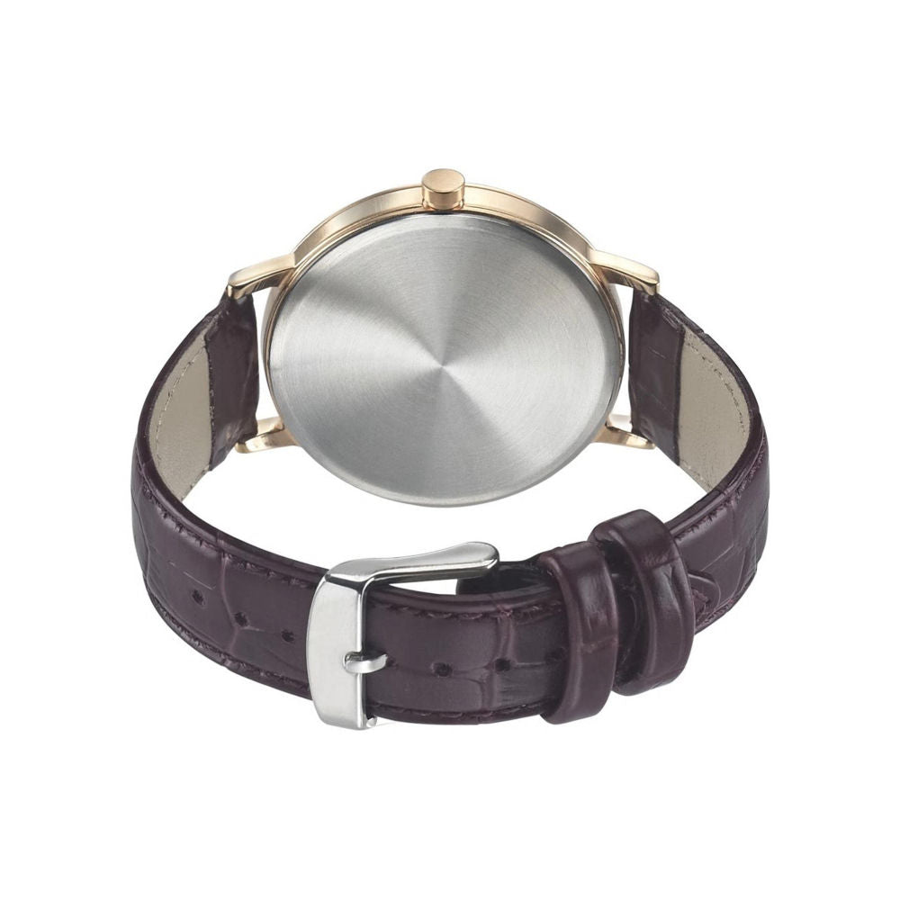 Sonata Sleek Anthracite Dial Leather Strap Watch NN7131WL01 - KRISHNA WATCH COMPANY