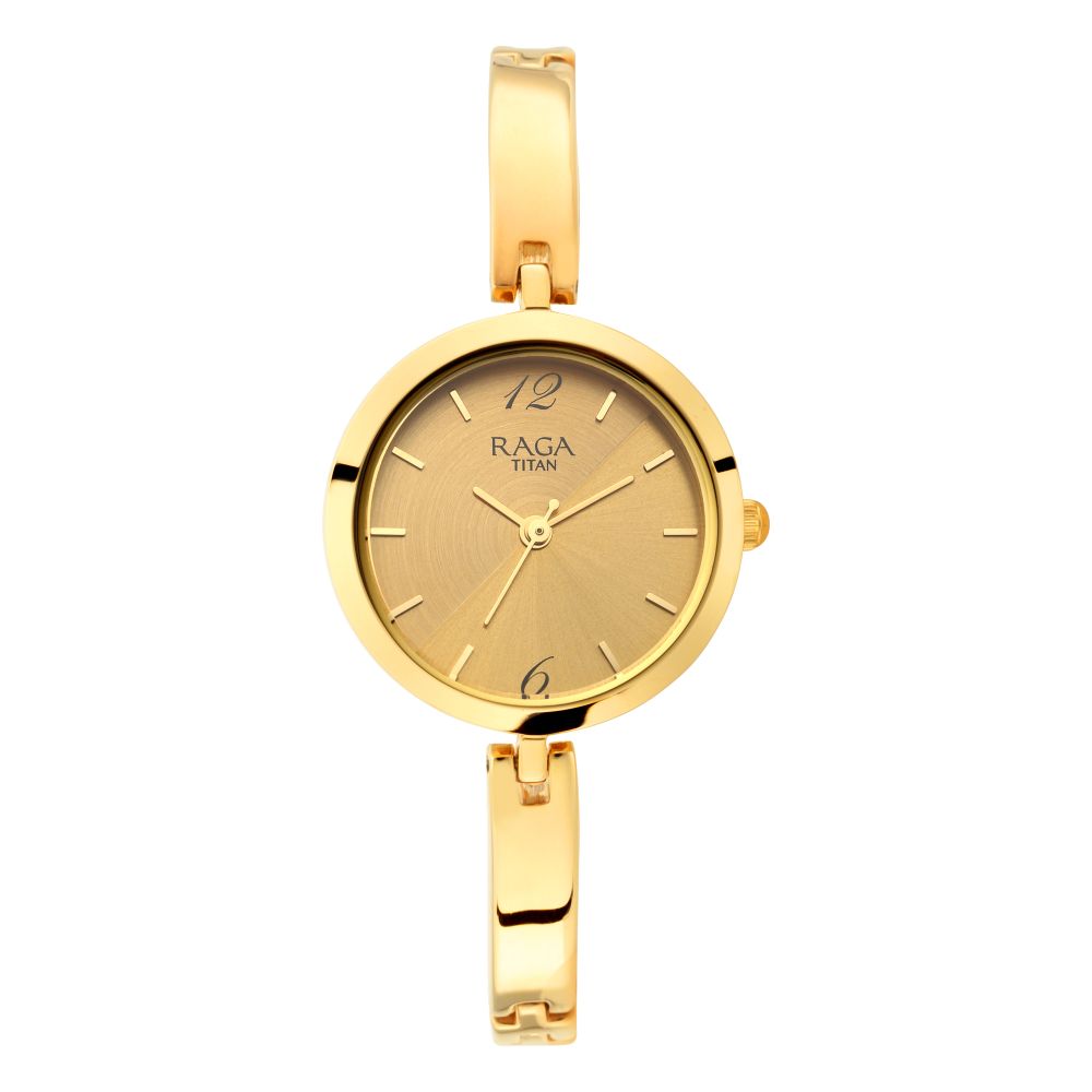 TITAN Raga Viva Golden Dial Metal Strap Watch 2606YM06(DK854) - KRISHNA WATCH COMPANY