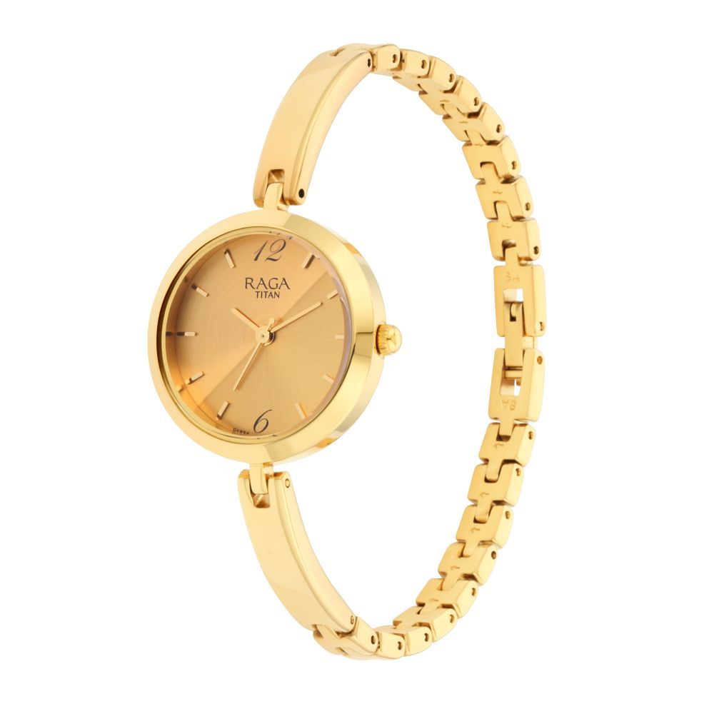 TITAN Raga Viva Golden Dial Metal Strap Watch 2606YM06(DK854) - KRISHNA WATCH COMPANY