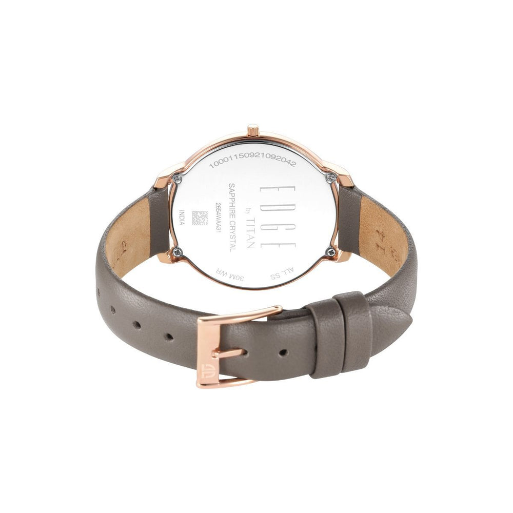 TITAN Ladies Edge Black Dial Black Leather Strap Watch 2654WL01 - KRISHNA WATCH COMPANY