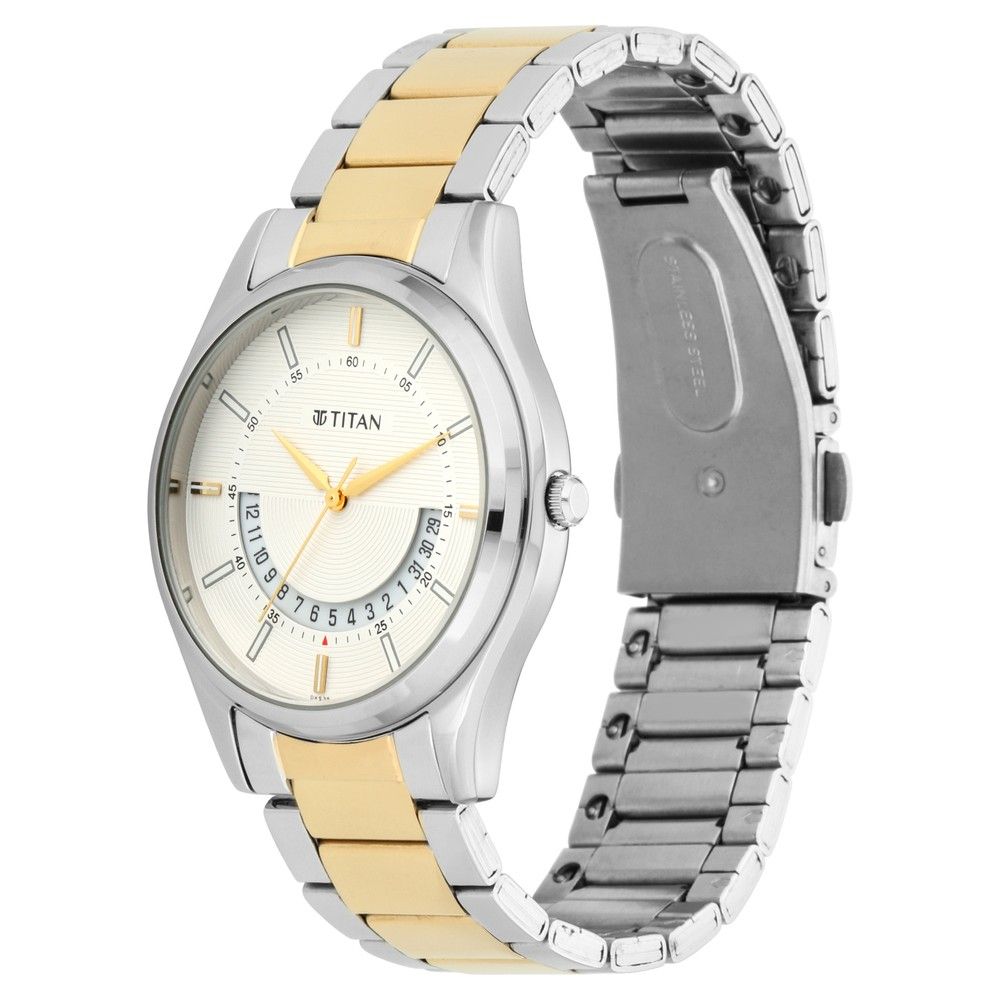 TITAN Lagan - White Dial Metal Strap - 1713BM01 - KRISHNA WATCH COMPANY